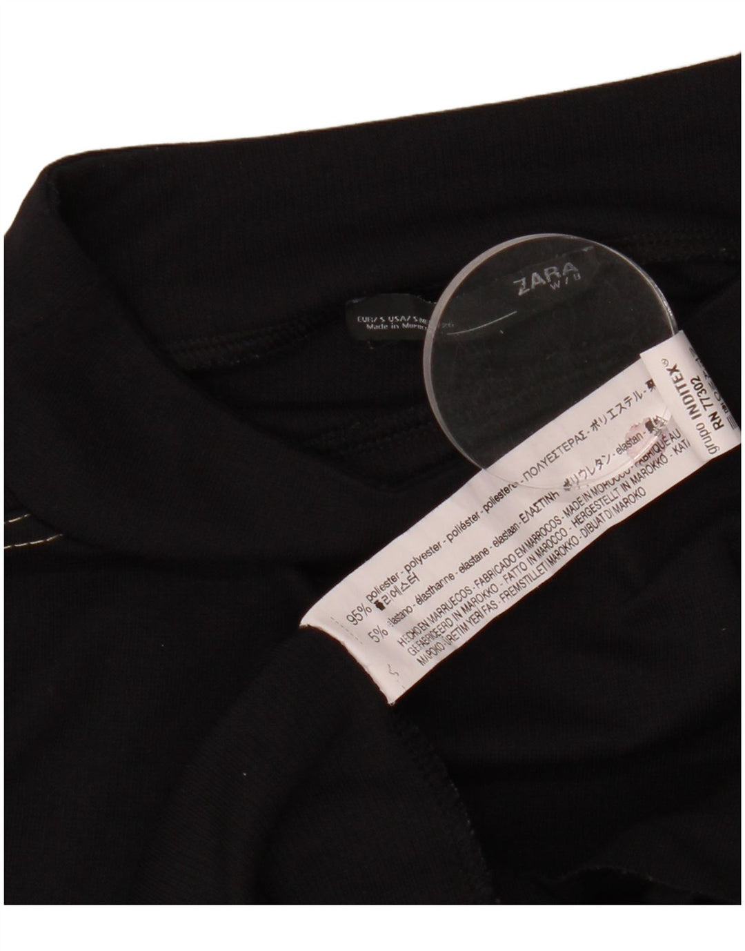 Zara Dametop Langærmet UK 10 Lille Sort Polyester