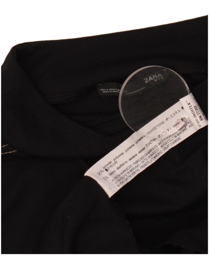 Zara Dametop Langærmet UK 10 Lille Sort Polyester