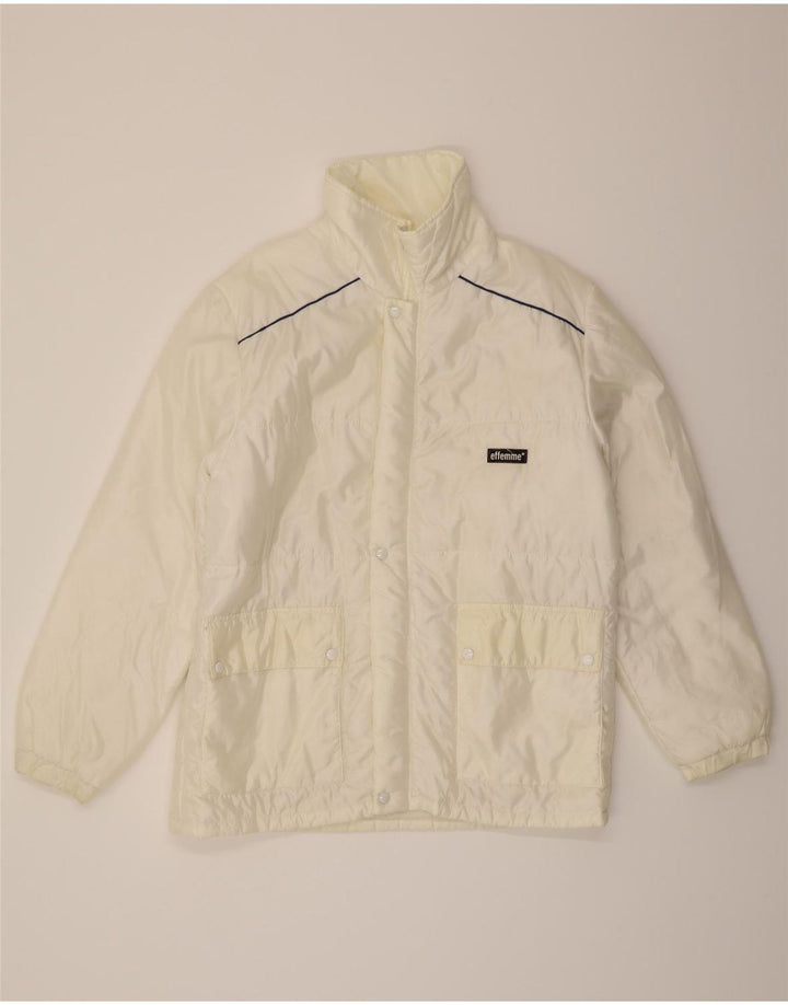 VINTAGE Womens Hooded Rain Jacket EU 50 2XL Off White Vintage Vintage and Second-Hand Vintage from Messina Hembry 