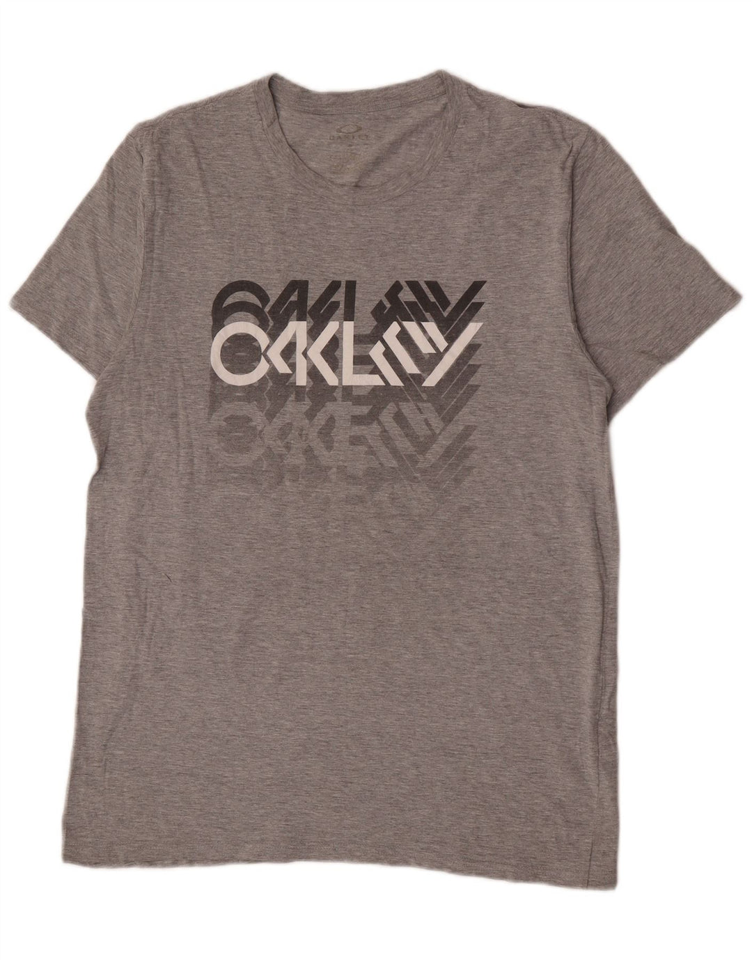Oakley Herre grafisk T-shirt Top Stor grå Flecked Bomuld