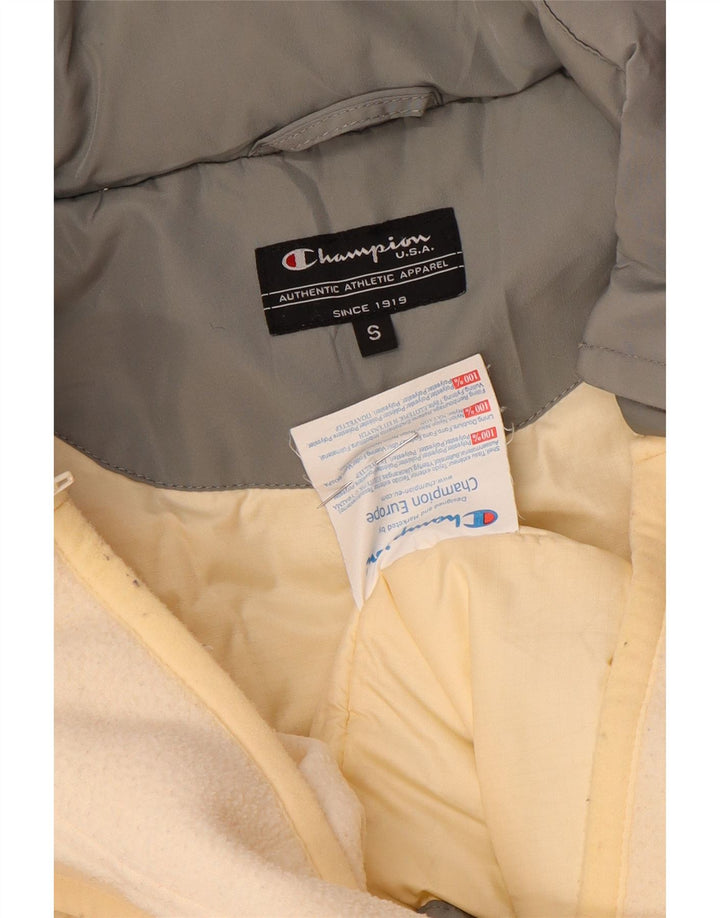 Champion Dame Oversized Polstret Jakke UK 10 Lille Grå Nylon