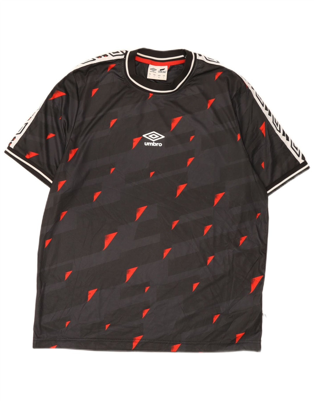 Umbro Herre Grafisk T-Shirt Top Stor Sort Geometrisk Polyester