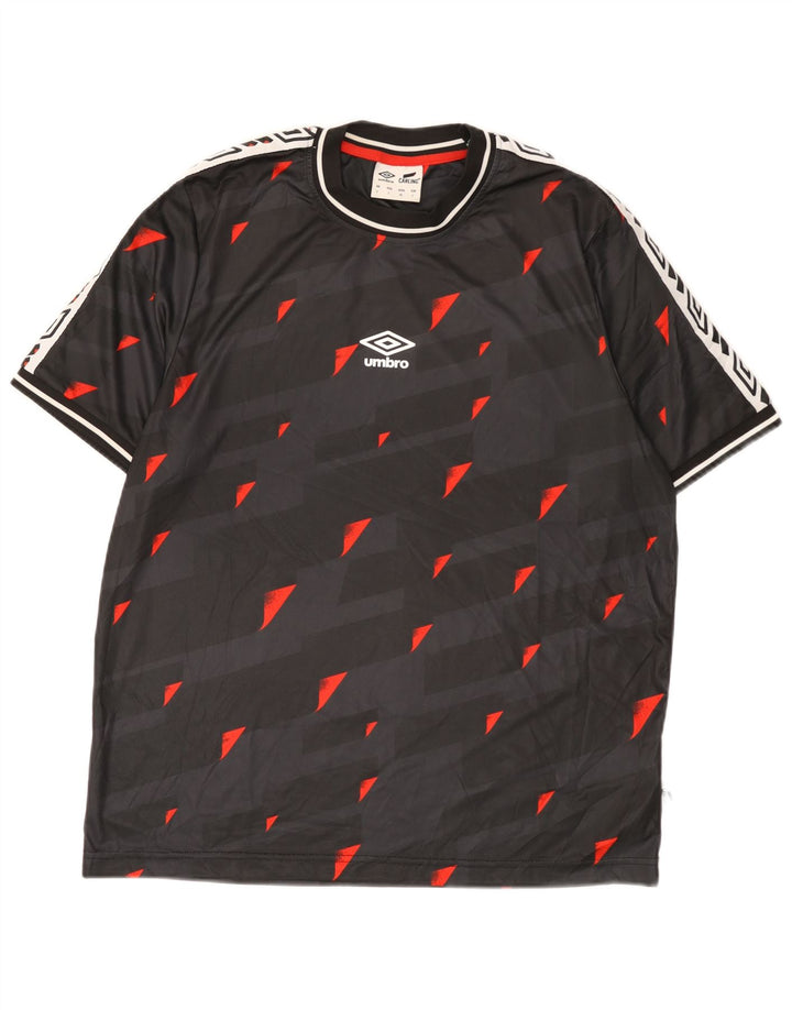 Umbro Herre Grafisk T-Shirt Top Stor Sort Geometrisk Polyester