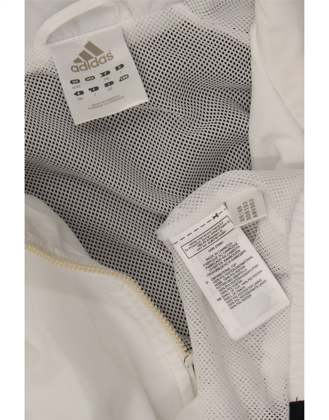 Adidas Træningsdragt til mænd Topjakke UK 42/44 Stor hvid Colourblock Polyester