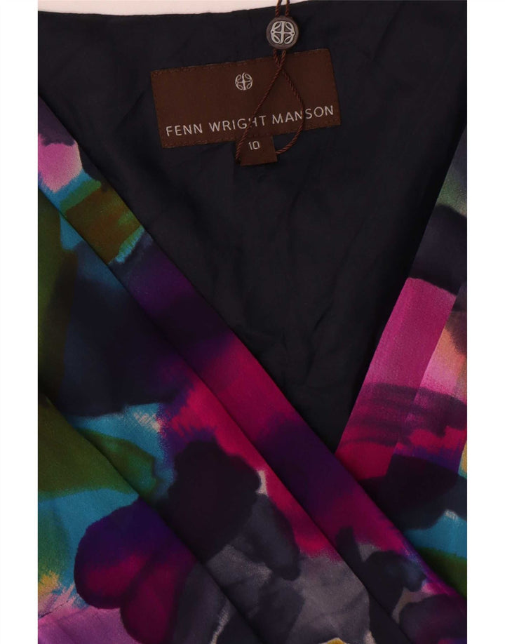 Fenn Wright Manson Dame Skede Kjole UK 10 Small Multicolor Tie Dye