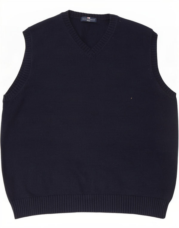 Marks & Spencer Herre Blue Harbor Vest Tank Top Stor Navy Bomuld