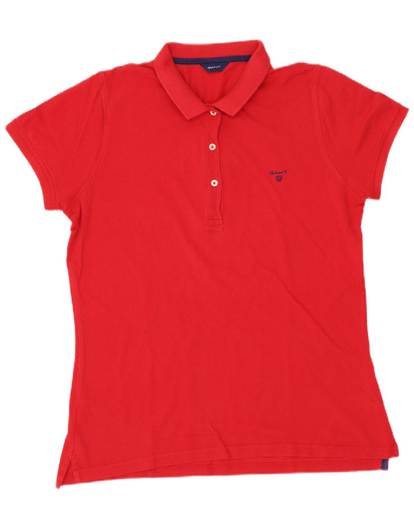 GANT Dame Polo Shirt UK 16 Stor Rød Bomuld