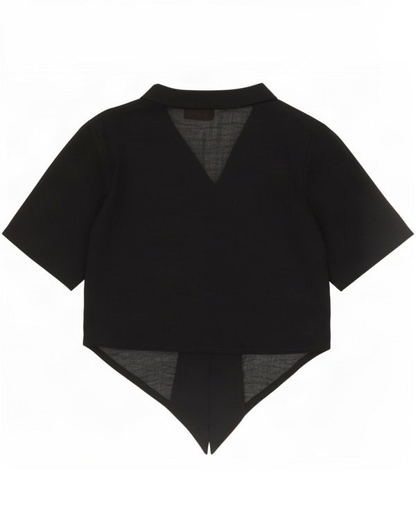 Prestige Womens Crop kortærmet skjortebluse UK 14 Medium Black