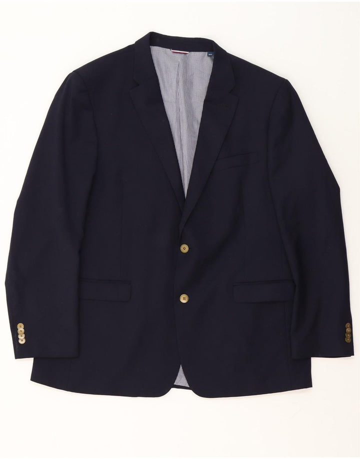 Tommy Hilfiger Herre 2 Button Blazer Jacket UK 44 2XL Navy Blue Wool