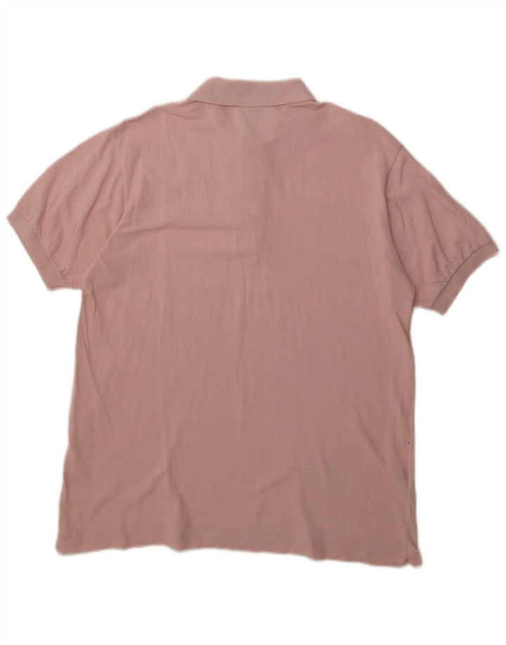 LACOSTE Mens Polo Shirt Size 5 Large Pink Cotton