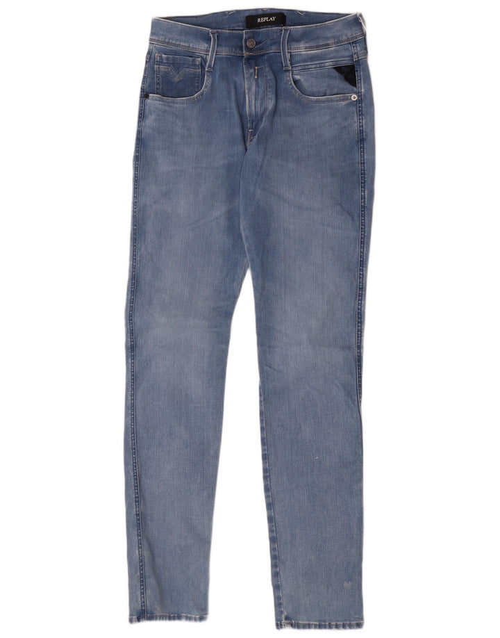 Replay Dame Slim Jeans W29 L32 Blå Bomuld