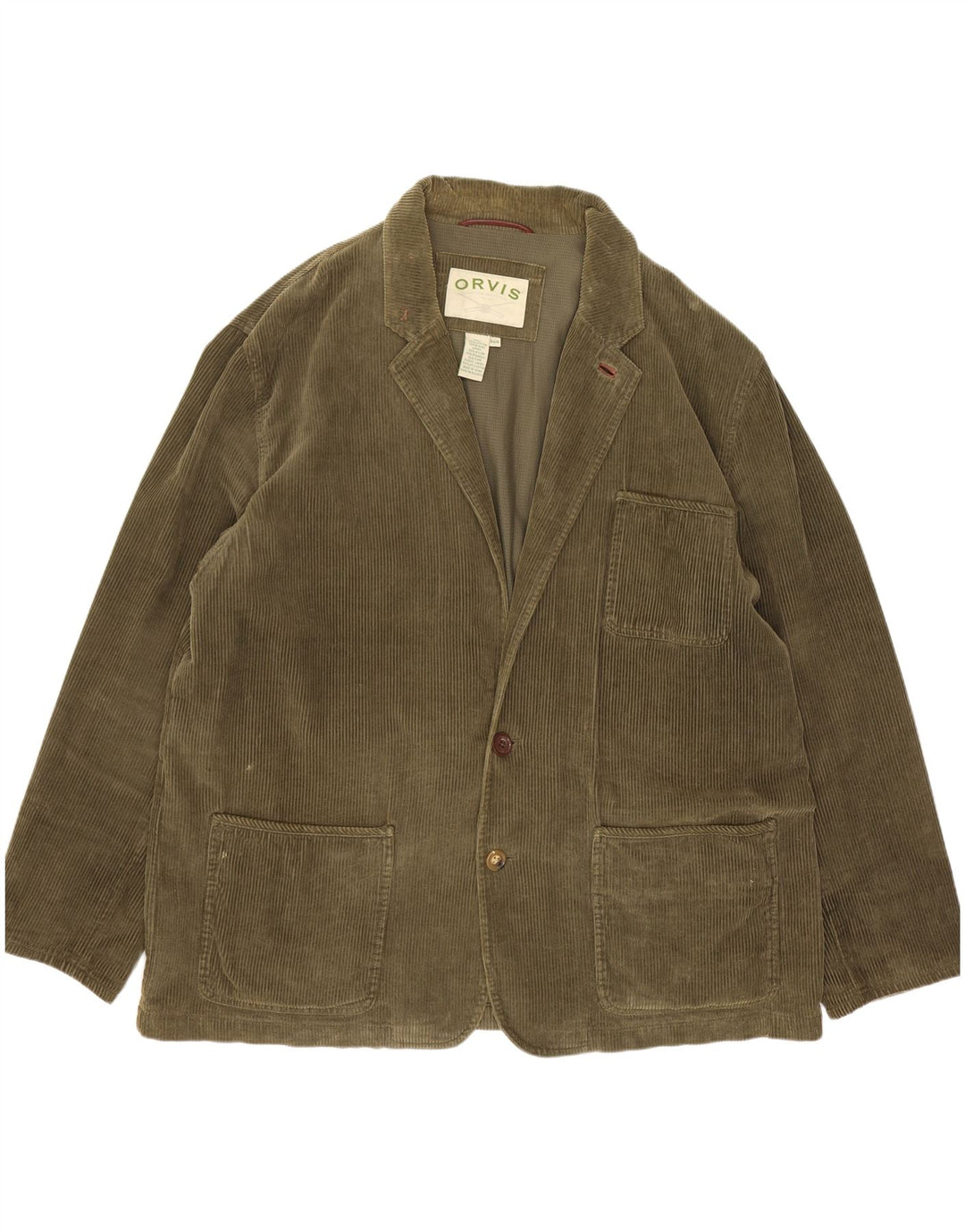Orvis Herre 2-knaps fløjlsjakke blazer EU 46 3XL Grøn bomuld