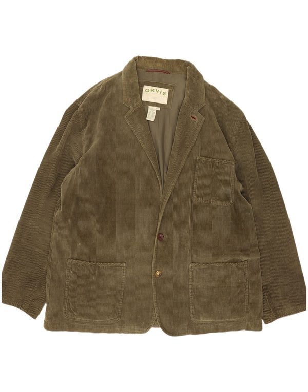 Orvis Herre 2-knaps fløjlsjakke blazer EU 46 3XL Grøn bomuld