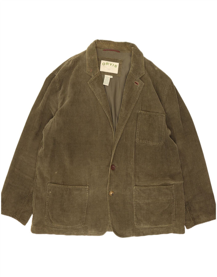 Orvis Herre 2-knaps fløjlsjakke blazer EU 46 3XL Grøn bomuld