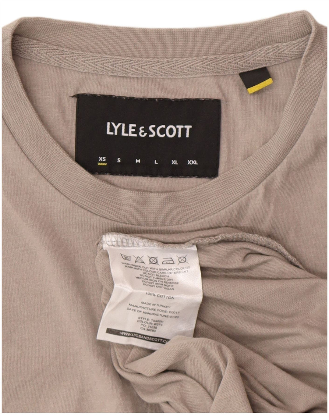 Lyle & Scott Herre T-Shirt Top XS Grå Bomuld
