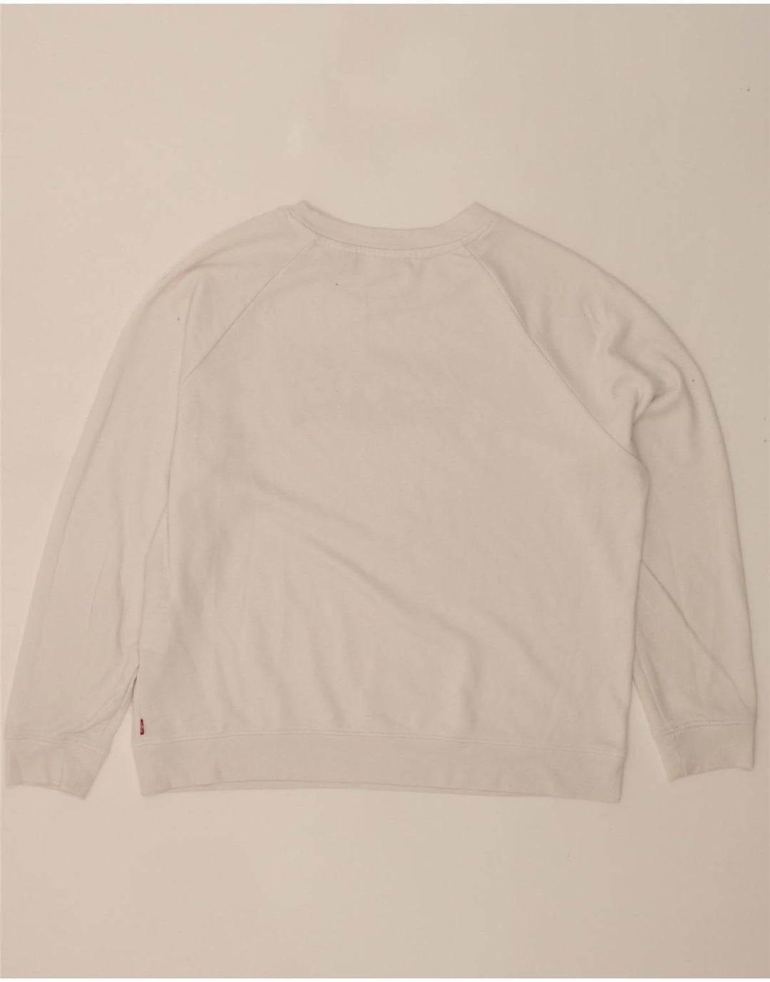 LEVI'S Womens Graphic Sweatshirt Jumper UK 16 Large White Cotton Vintage Levi's and Second-Hand Levi's from Messina Hembry 
