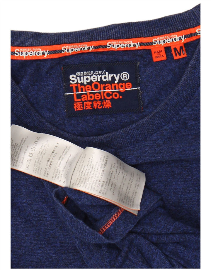 SUPERDRY Herre T-shirt Top Medium Blue Flecked Bomuld