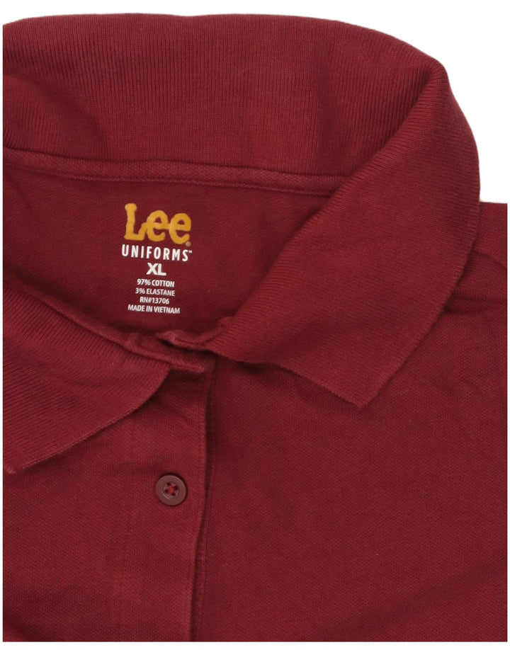 Lee Dame Polo Shirt UK 18 XL Bourgogne bomuld