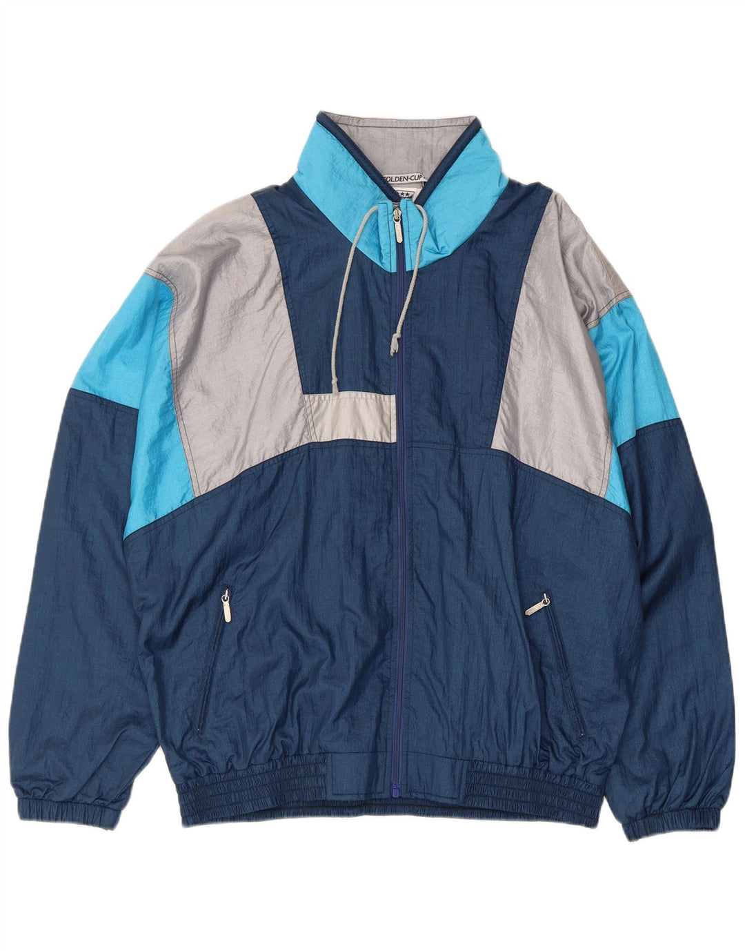 Golden Cup Herre træningsdragt Topjakke EU 48 Medium Navy Blue Retro