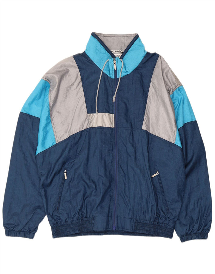 Golden Cup Herre træningsdragt Topjakke EU 48 Medium Navy Blue Retro