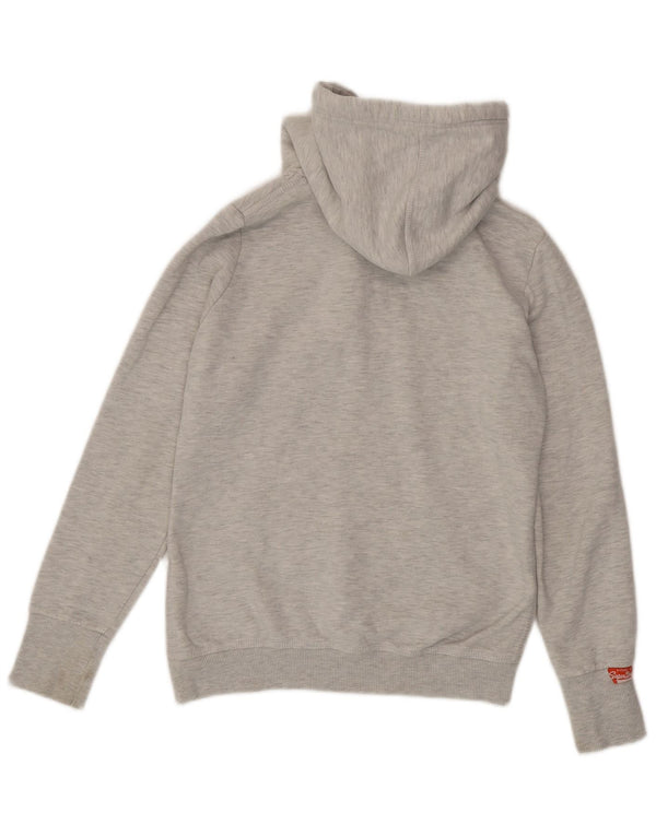 Superdry grafisk hættetrøje til kvinder UK 14 Mellemgrå flækket bomuld