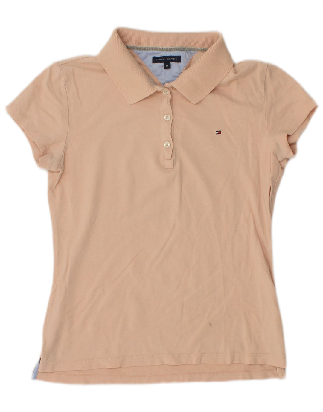 Tommy Hilfiger Dame Polo Shirt UK 12 Medium Orange