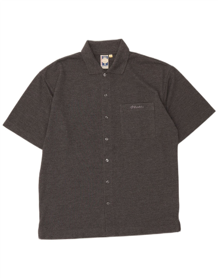 LOTTO Mens Short Sleeve Shirt Medium Grey Polyester