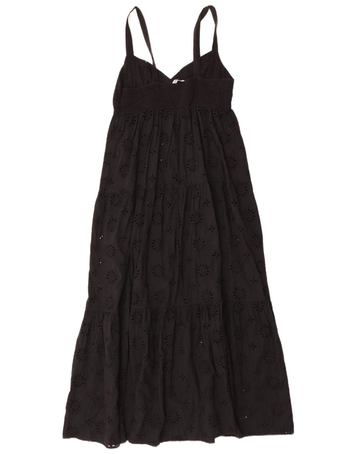 Zara Dame ærmeløs Maxikjole UK 12 Medium Sort