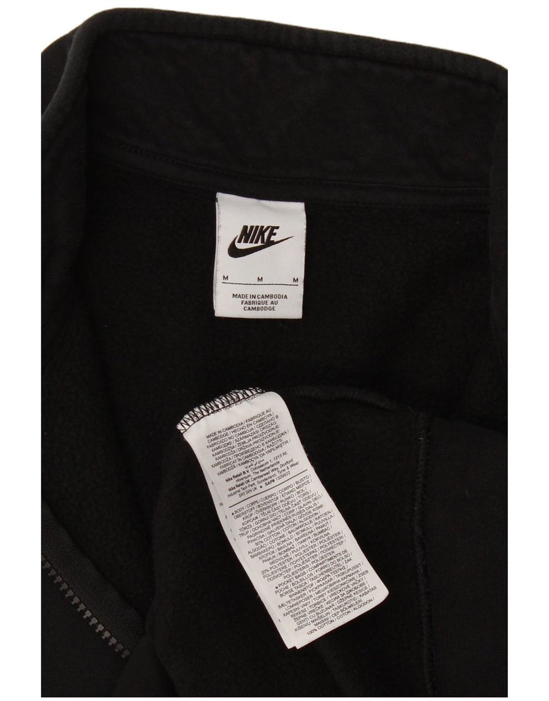 Nike Sweatshirt med lynlås til mænd mellem sort bomuld