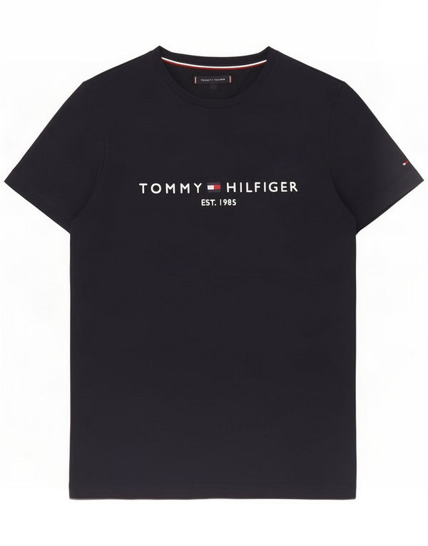 Tommy Hilfiger Herre grafisk T-shirt Top Medium Marineblå Bomuld