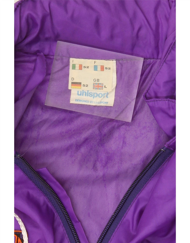 Uhlsport Grafisk regnjakke til mænd UK 40 Large Purple Colourblock Polyamid