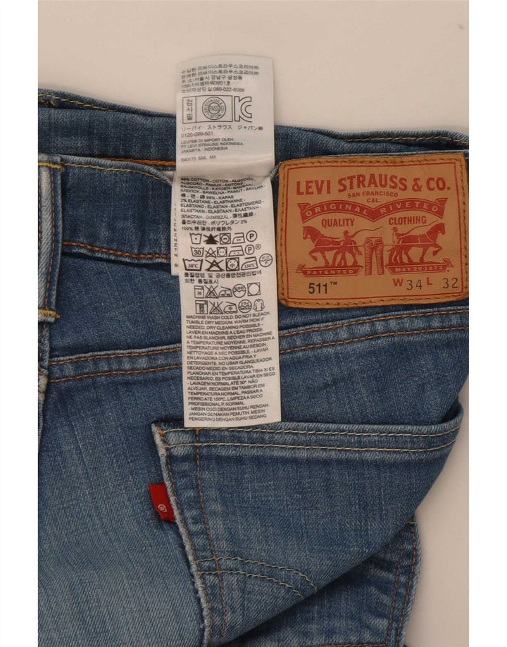 Levi's Herre 511 Slim Jeans W34 L32 Blå Bomuld