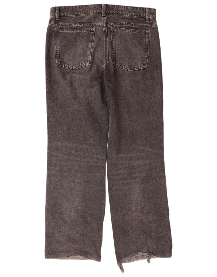 ZARA Womens Straight Jeans EU 40 Medium W30 L32 Black Colourblock Cotton