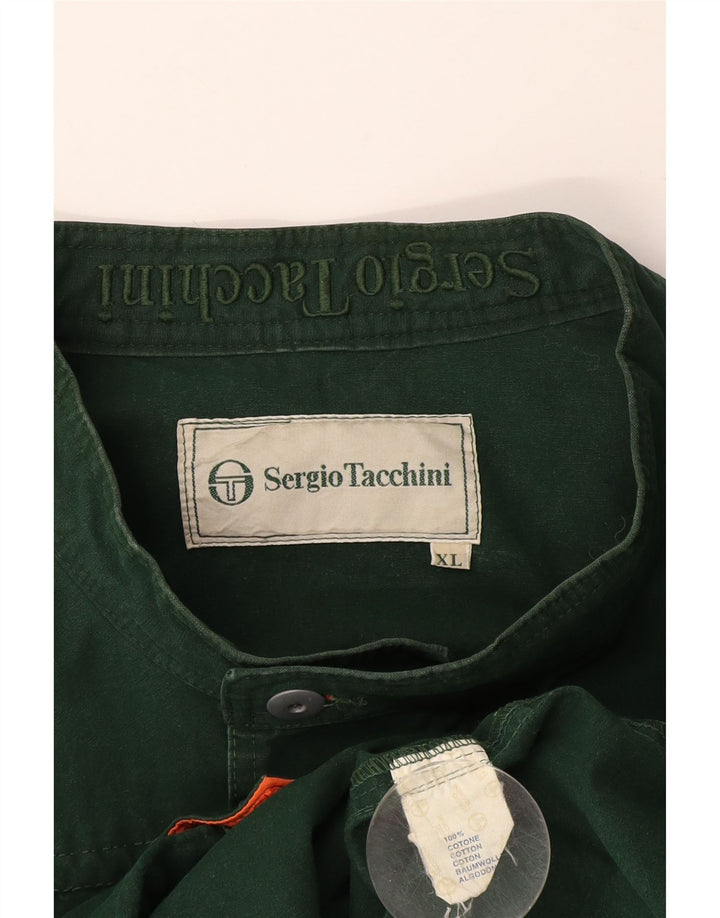 SERGIO TACCHINI Herre Utility Jacket UK 42 XL Grøn Bomuld