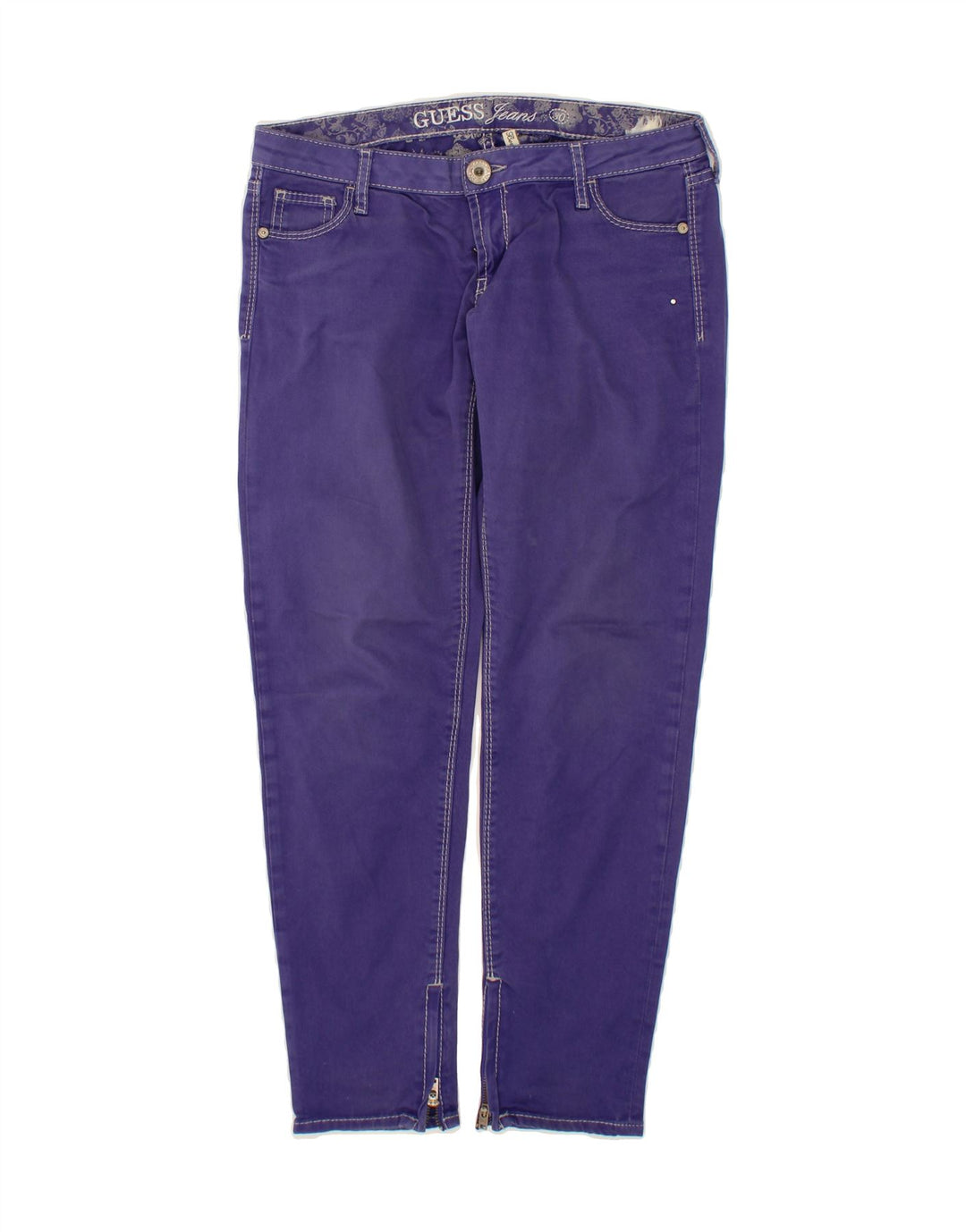 GUESS Womens Beverly Slim Jeans W30 L30 Purple Cotton Vintage Guess and Second-Hand Guess from Messina Hembry 