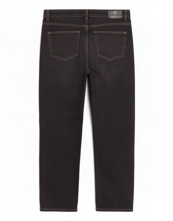 Pierre Cardin Straight Jeans til mænd W36 L32 Sort bomuld
