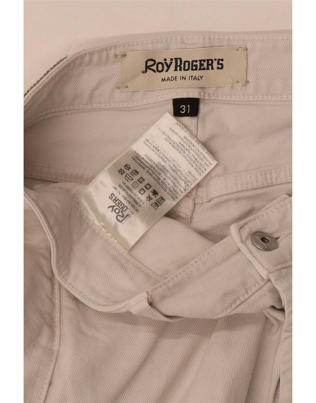 Roy Rogers Herre Slim Straight Jeans W31 L32 Beige Bomuld