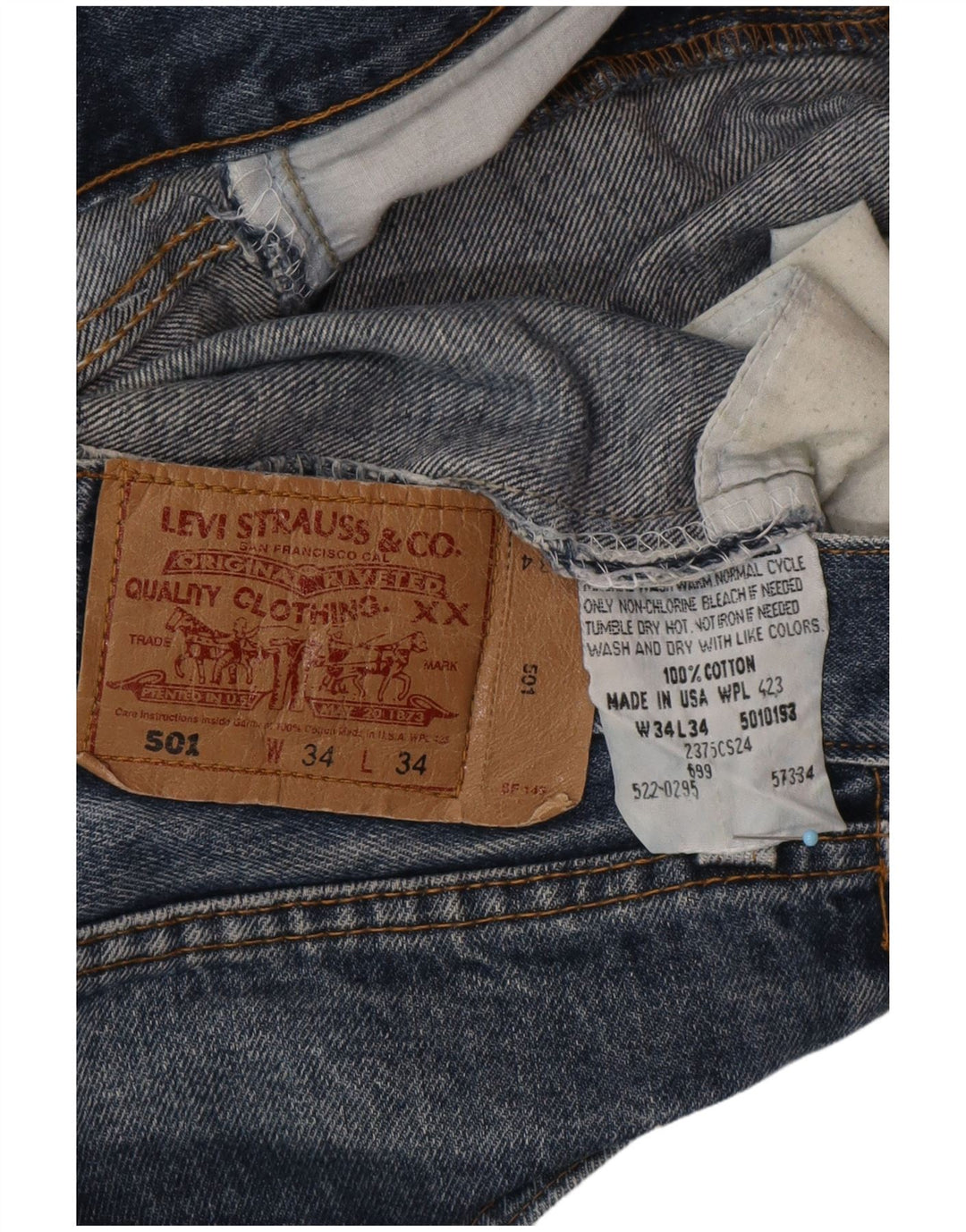 LEVI'S Herre 501 denimshorts W34 Stor blå bomuld