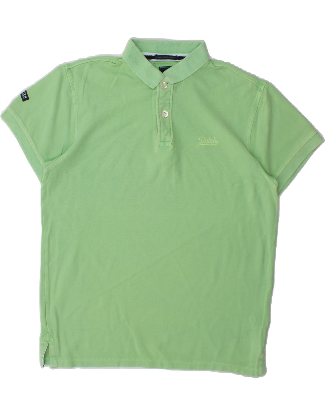 DATCH Mens Polo Shirt Medium Green Cotton Vintage Datch and Second-Hand Datch from Messina Hembry 