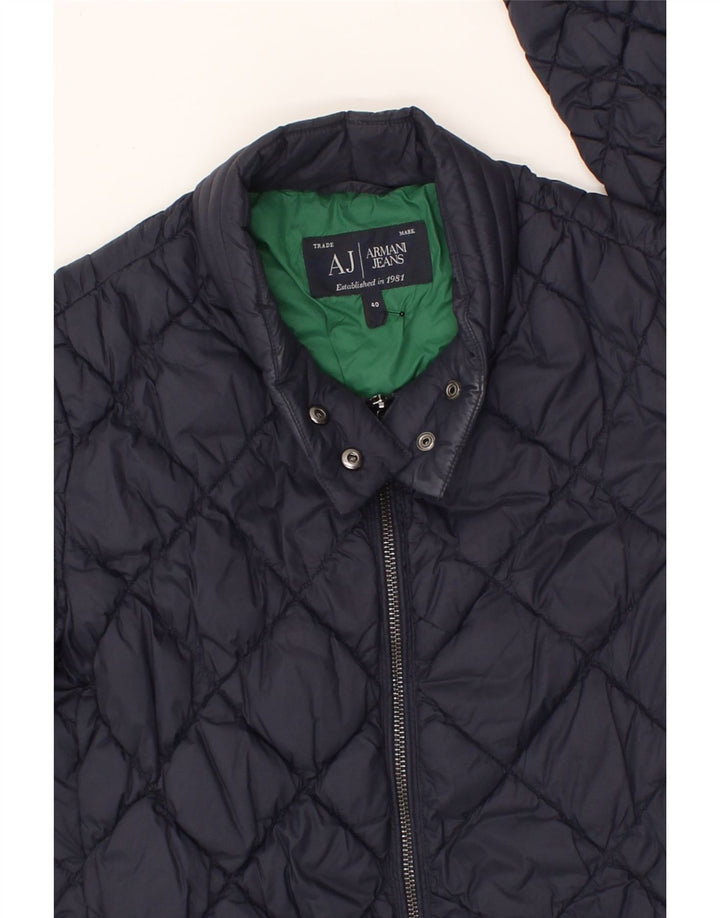 ARMANI JEANS Womens Quilted Jacket EU 40 Medium Navy Blue Polyamide Vintage Armani Jeans and Second-Hand Armani Jeans from Messina Hembry 