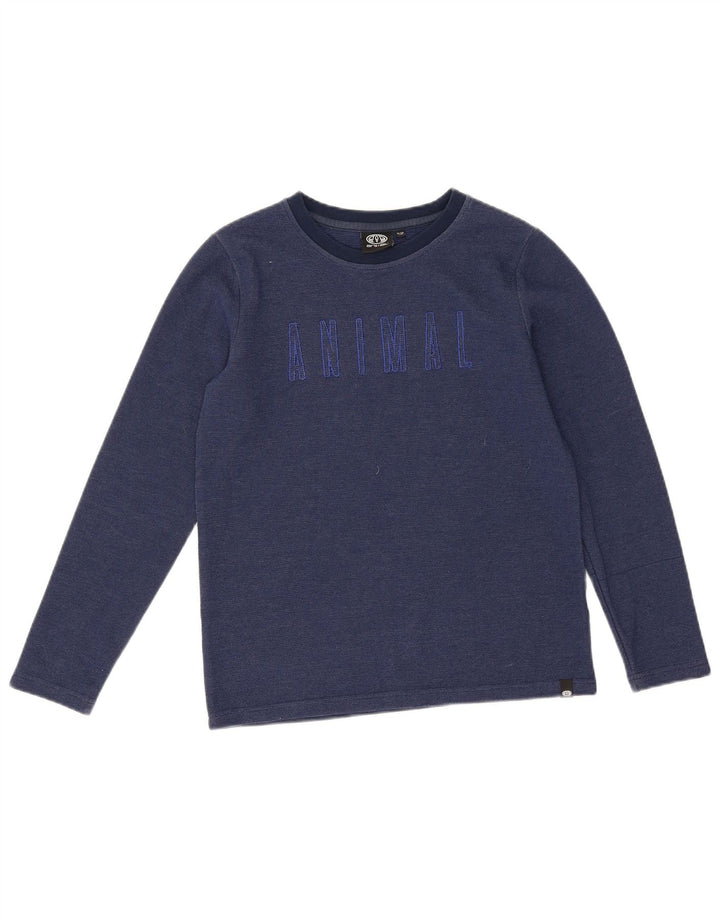 Animal Boys Grafisk Top Langærmet 11-12 År Marineblå Polyester
