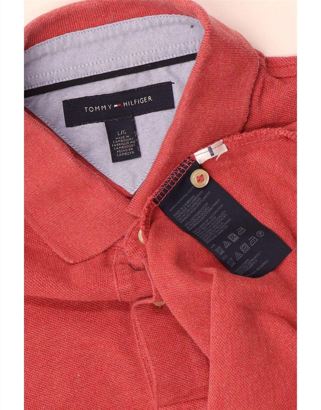Tommy Hilfiger Herre Polo Shirt Stor Rød Bomuld