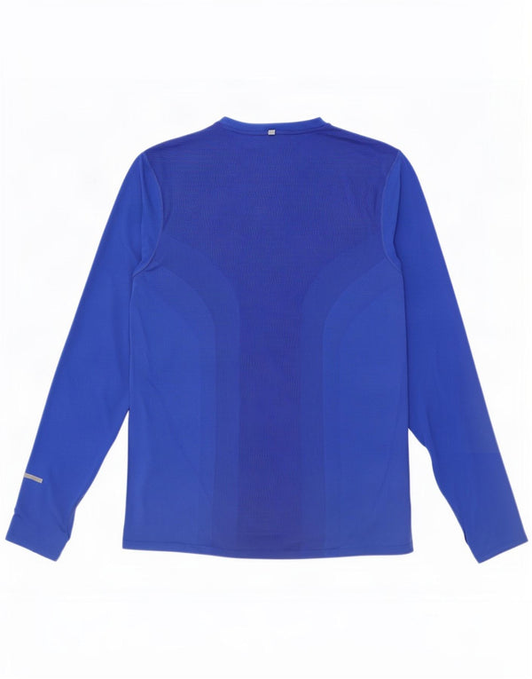 Nike Mens Dri Fit Top Long Sleeve Medium Blue Polyester