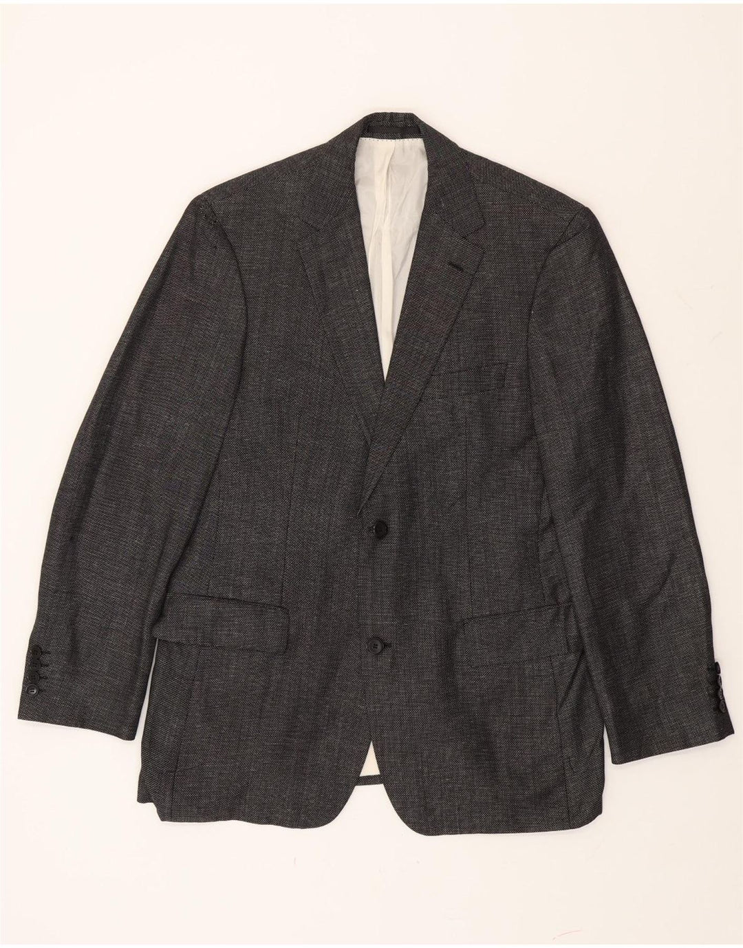 Hugo Boss Herre 2-knaps blazerjakke EU 50 Large Grey Virgin Wool