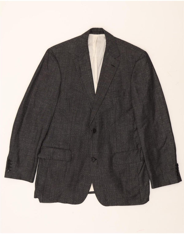 Hugo Boss Herre 2-knaps blazerjakke EU 50 Large Grey Virgin Wool