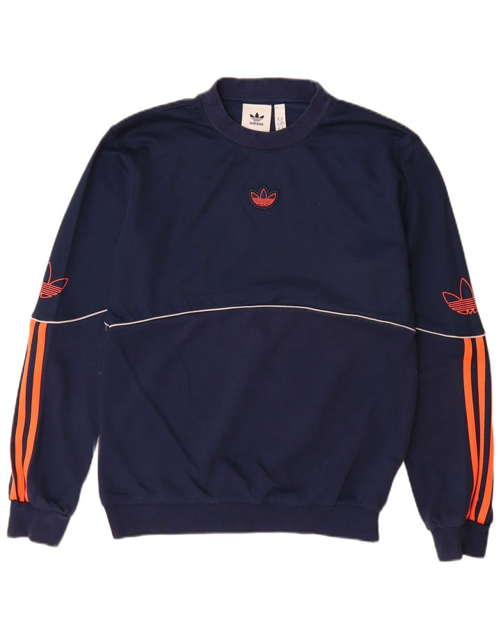 ADIDAS grafisk sweatshirt til mænd XS Marineblå bomuld