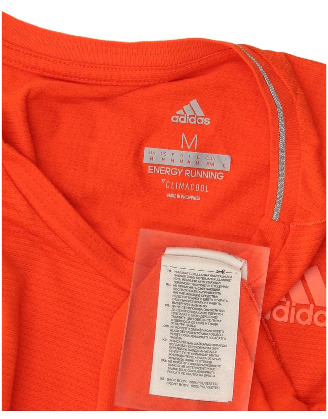 Adidas Herre Climacool T-Shirt Top Medium Orange Polyester