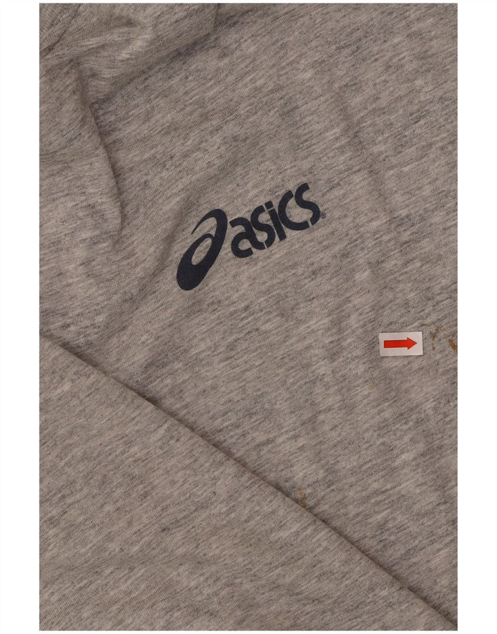 ASICS Grafisk T-shirt top til mænd, stor grå flækket bomuld