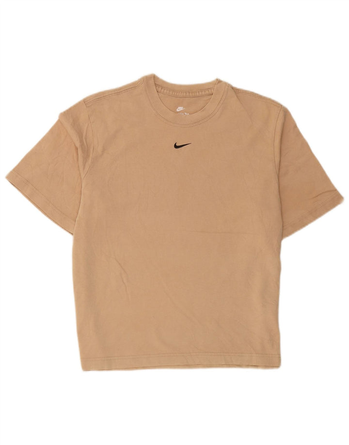 Nike Herre Loose Fit T-Shirt Top Lille Beige Bomuld