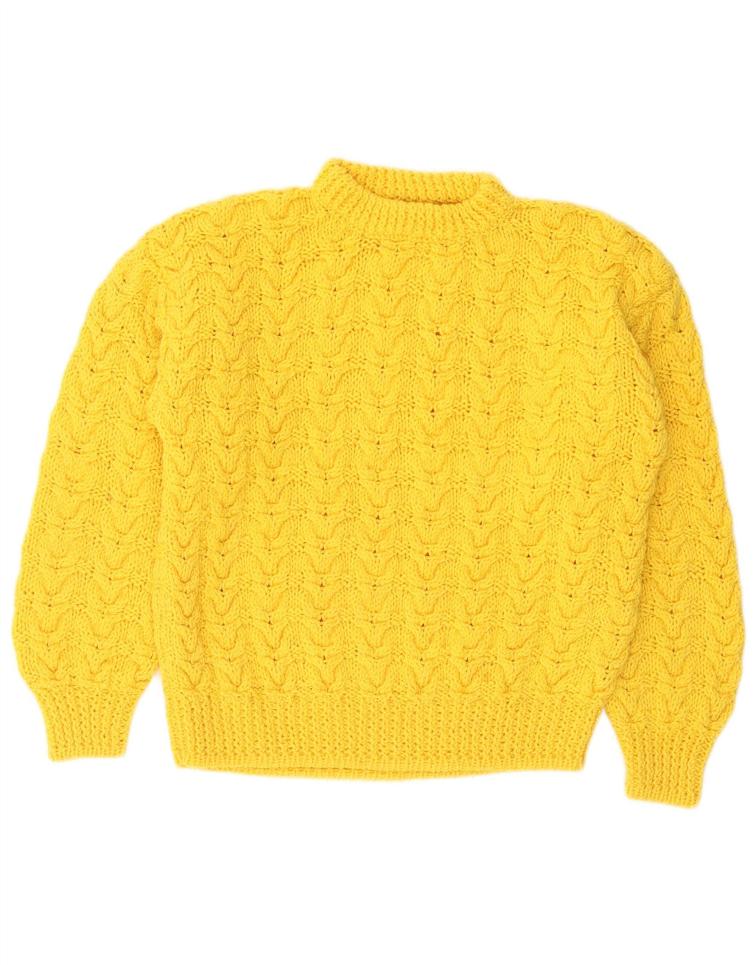 Vintage Dame Turtle Neck Jumper Sweater UK 12 Medium Yellow